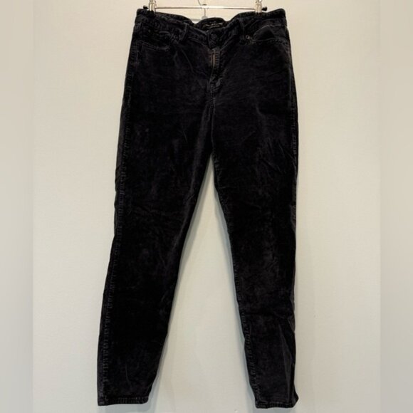Lucky Brand Black Velvet Ava Super Skinny size 10 /30 - Picture 1 of 6